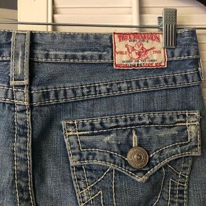 True Religion distressed denim skirt